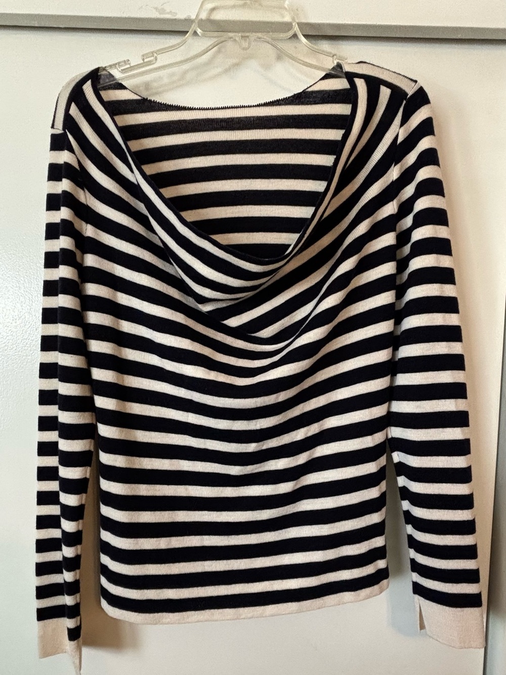 rag & bone Black and White Striped Cowl Neck Blouse Women’s M